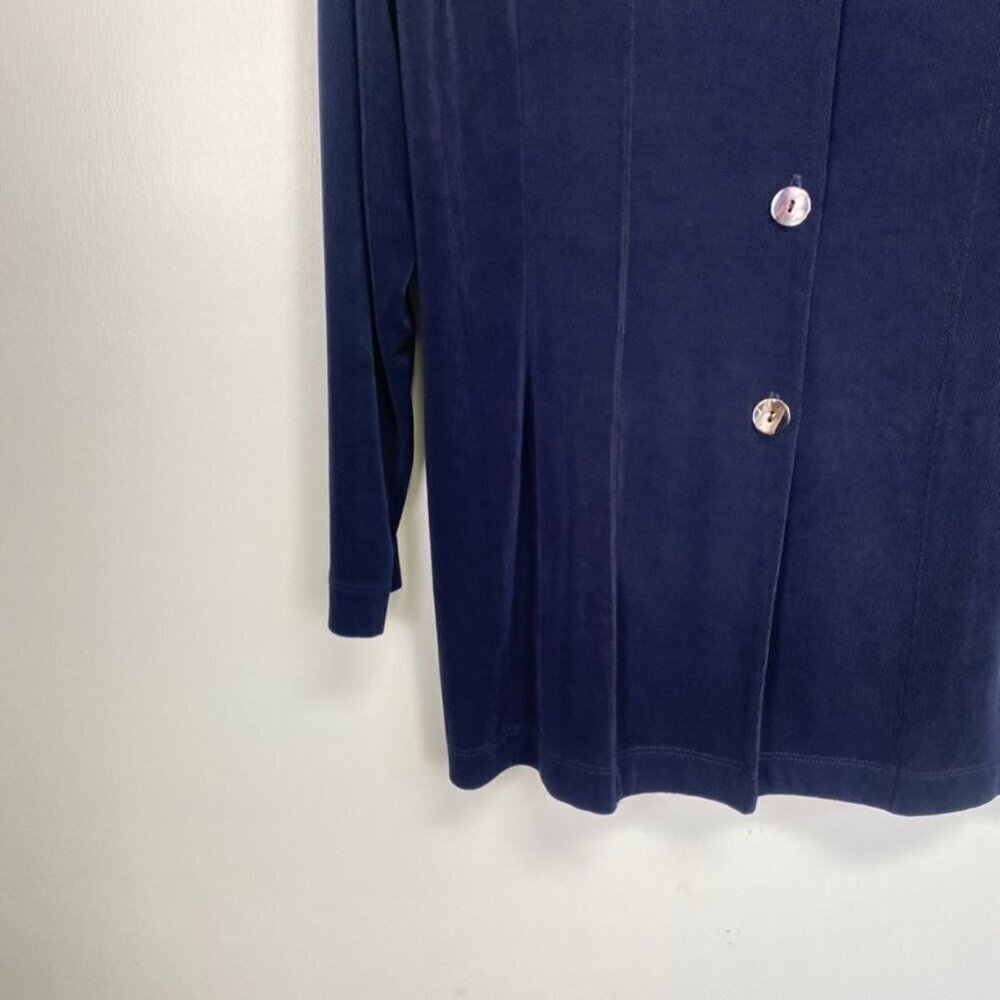 Chico's Travelers Dark Blue V Neck Cardigan - Picture 4 of 8